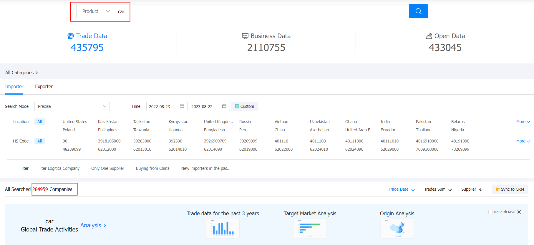 tendata,importgenius,panjiva,import export data,custom data