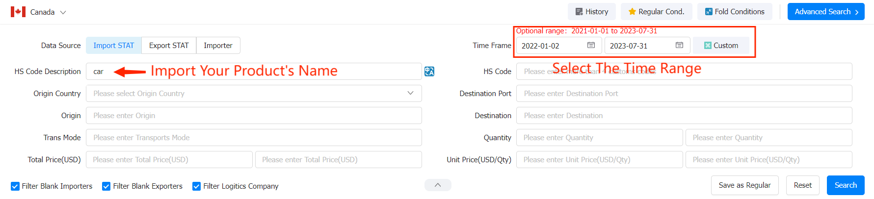 canada importers database,canada importers database data,importers database