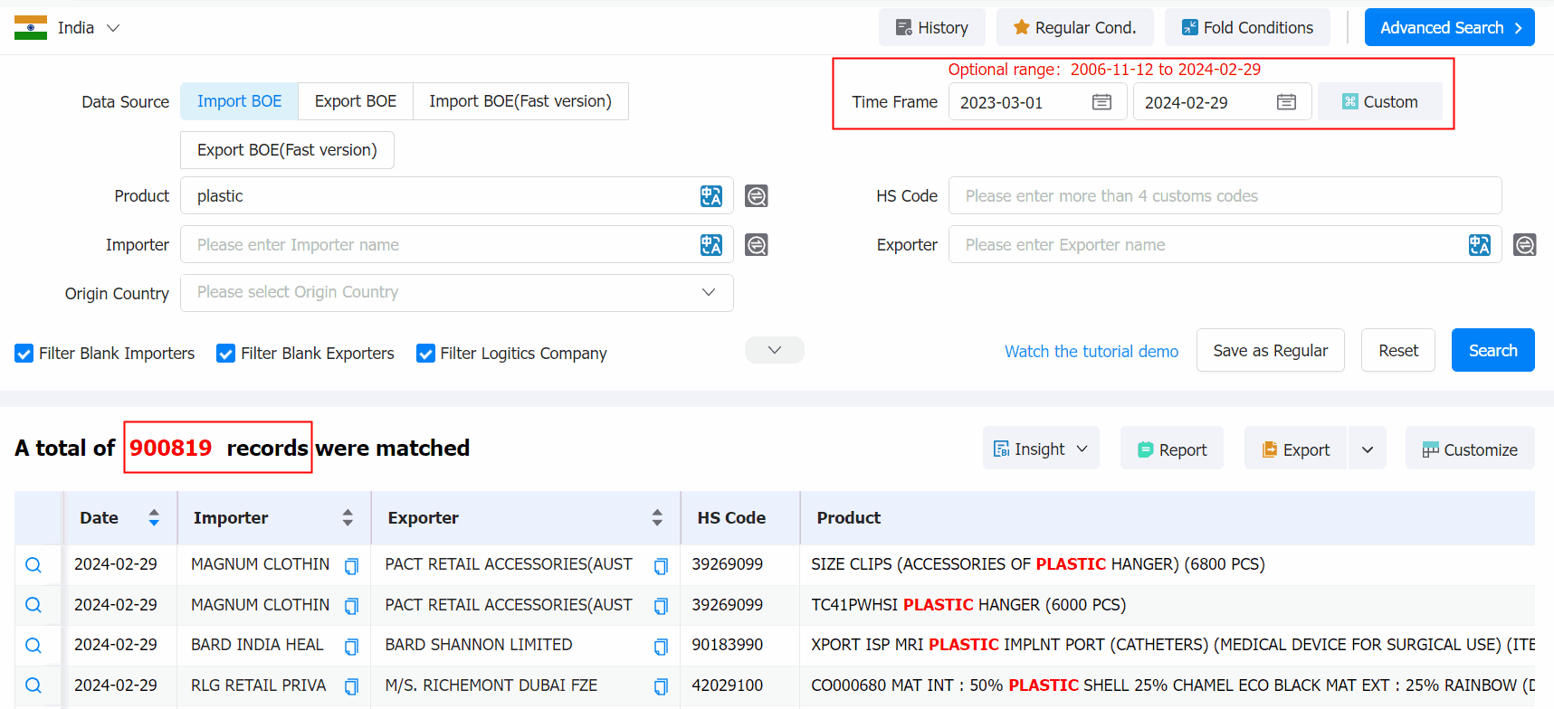 plastic shipment data,india plastic shipment data,shipment data