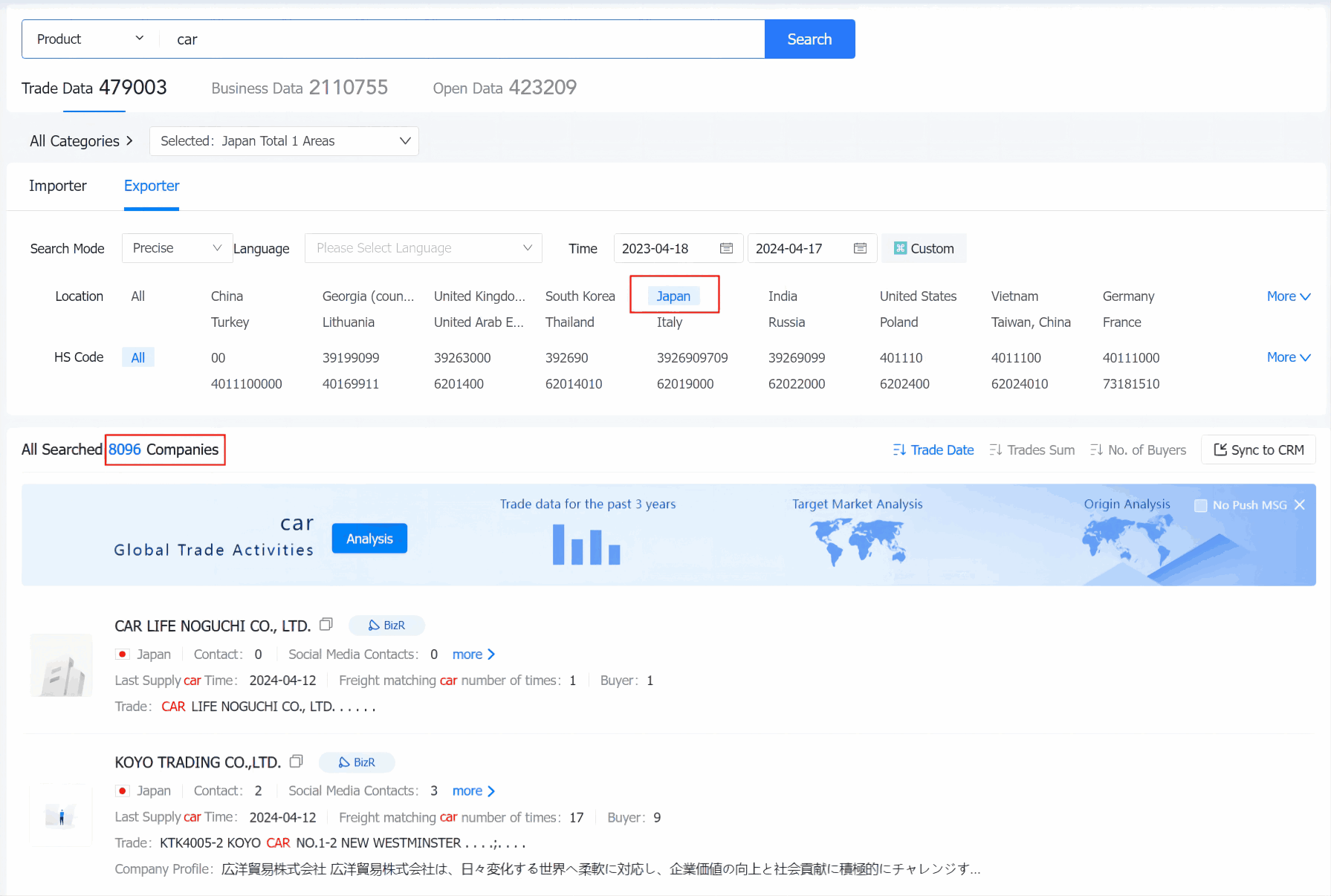 japanese customs data,japan customs data,customs data