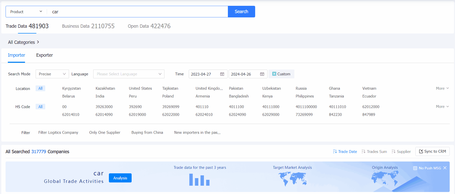 customs data,valuable customs data,tendata customs data