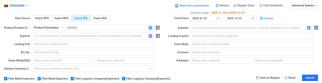 trade data,venezuela trade data,venezuela's trade data