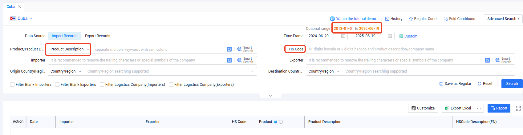 import data,cuba's import data,cuba's import data