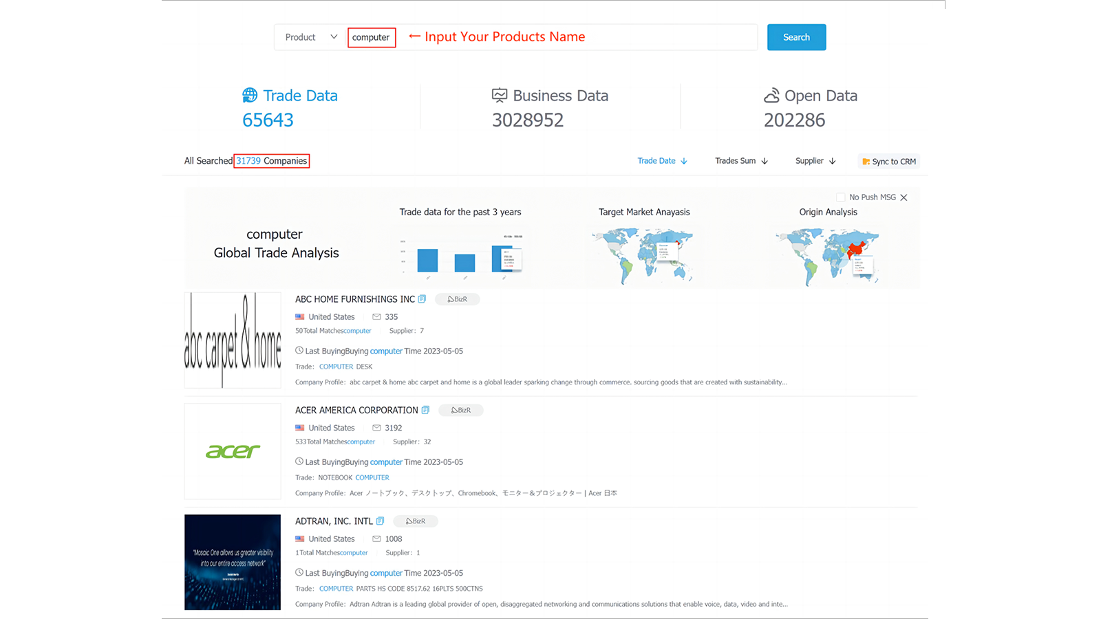 import export data