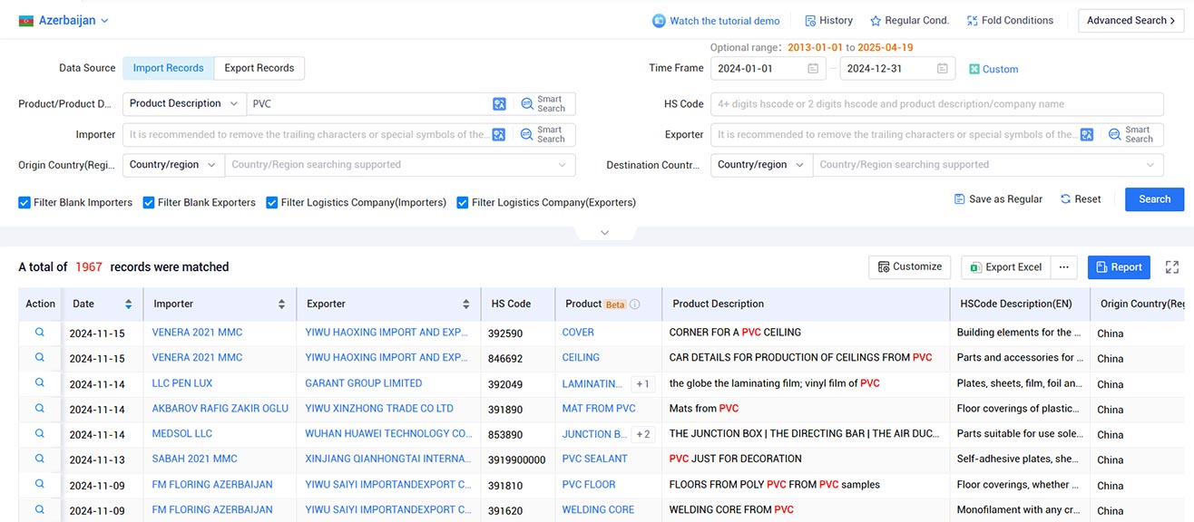 import export data,azerbaijan import export data